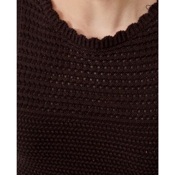 French Connection Momo Nellis Crochet Dress M NWT brown Resort Coastal Chic - Picture 4 of 10